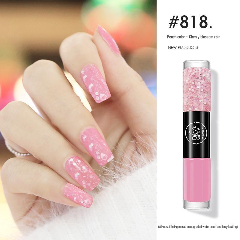 Two-Color Peelable Quick-Dry Waterproof Glitter Nail Polish Set