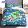 Bulbasaur Pattern Bedding Quilt Set Quilt Cover Pillowcase Home Decoration Birthday Gift (1 * duvet cover + 2 * pillowcase, without core)