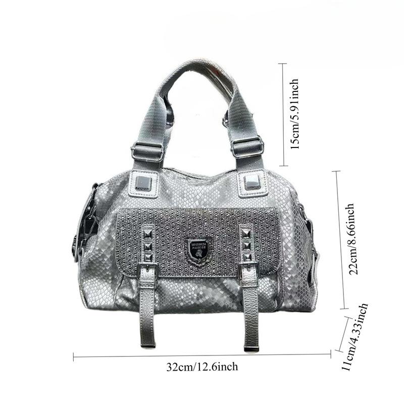 Ladies Elegant Diamond Tote Bag Large Capacity Gorgeous Shiny Splicing Shoulder Tote Bag