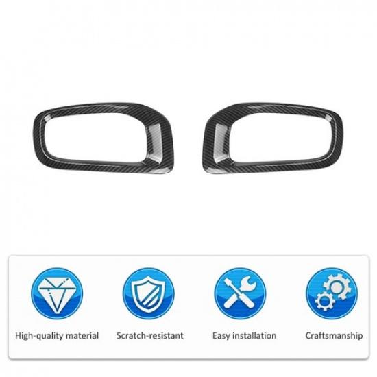 Front Fog Light Lamp Frame Trim Decor Cover for Jeep Renegade 16-18 Carbon Fiber