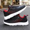 New spring black running shoes men's leather sneakers waterproof and non-slip casual travel shoes
