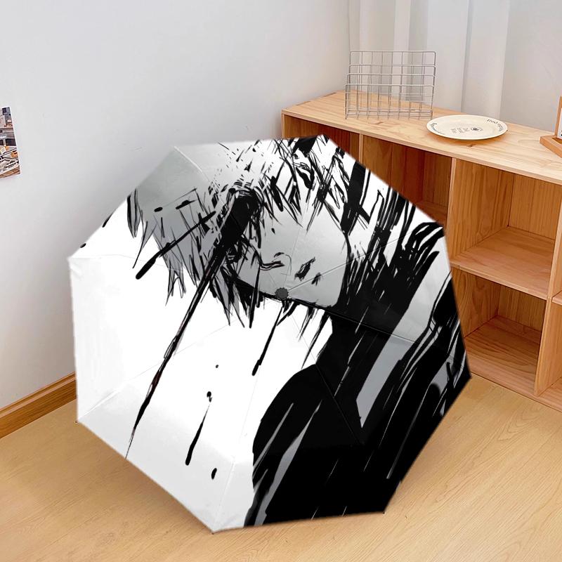 1 Stück Automatischer Faltregenschirm - Anime-Figuren Muster, Tragbares & Faltbares Design mit 8 Speichen, Weihnachts-Geburtstagsgeschenke