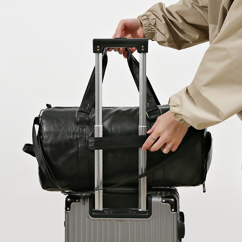 Fashionable Large-capacity Carry-on Luggage Bag, Travel Bag with Dry and Wet Separation and Shoe Compartment, Fitness Bag with Pull Handle