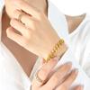 French Light Luxury Geometric Chunky Chain Bracelet, Gold-Plated Titanium Steel, Unique Design Jewelry Accessory