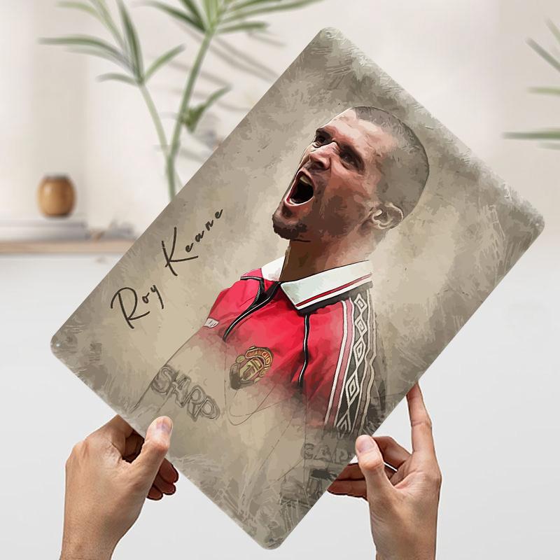 

Roy Keane Portrait Legend Tinplate Poster Customized Wall Art Vintage Metal Signs Retro Tin Plaque for Bedroom Decorations 7.9x11.8In(20x30cm)