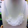 Natural strawberry crystal gravel necklace ice-through pink peach blossom strawberry crystal collarbone chain fashionable irregular and fresh