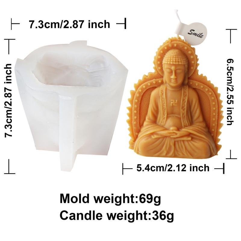 Buddhas Statue Silicone Candle Mould for Handmade Soap Gypsum Resin Aromatherapy Scented Candle Mould Desktop Decorations