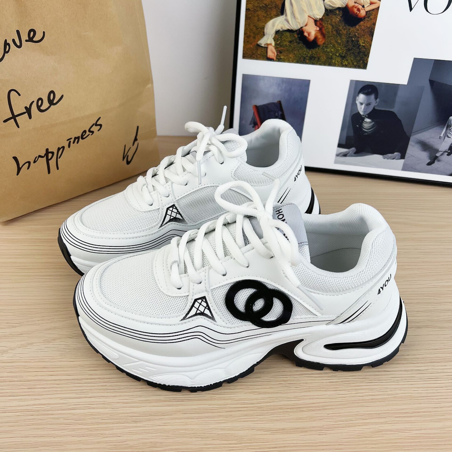 

Женская обувь на платформе, папины туфли, летняя повседневная обувь с низким верхом и мягкой подошвой, универсальные маленькие белые туфли, женская студенческая спортивная обувь 40