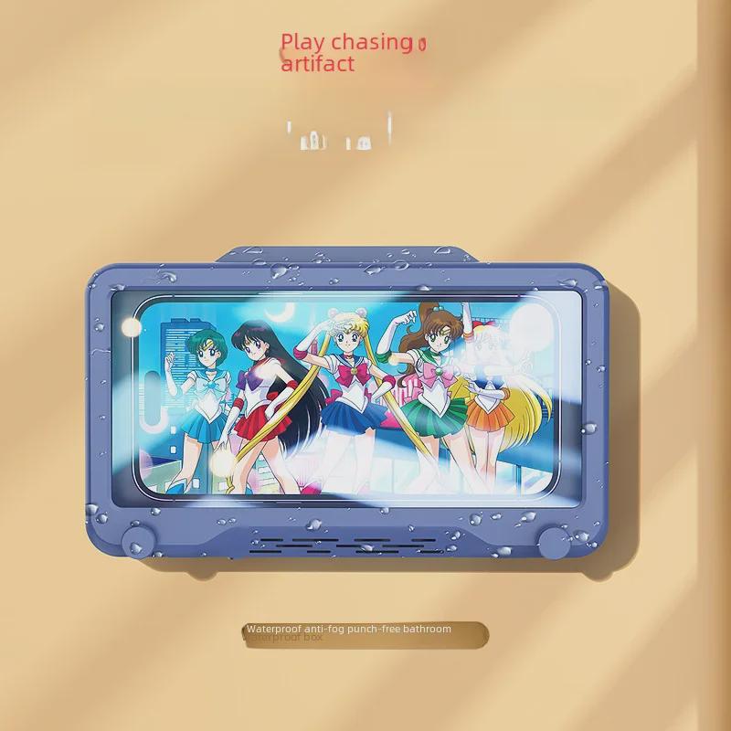 

Водонепроницаемый вращающийся держатель для телефона: Настенное устройство для хранения вещей в ванной комнате с сенсорным экраном 360° и защитой от подглядывания