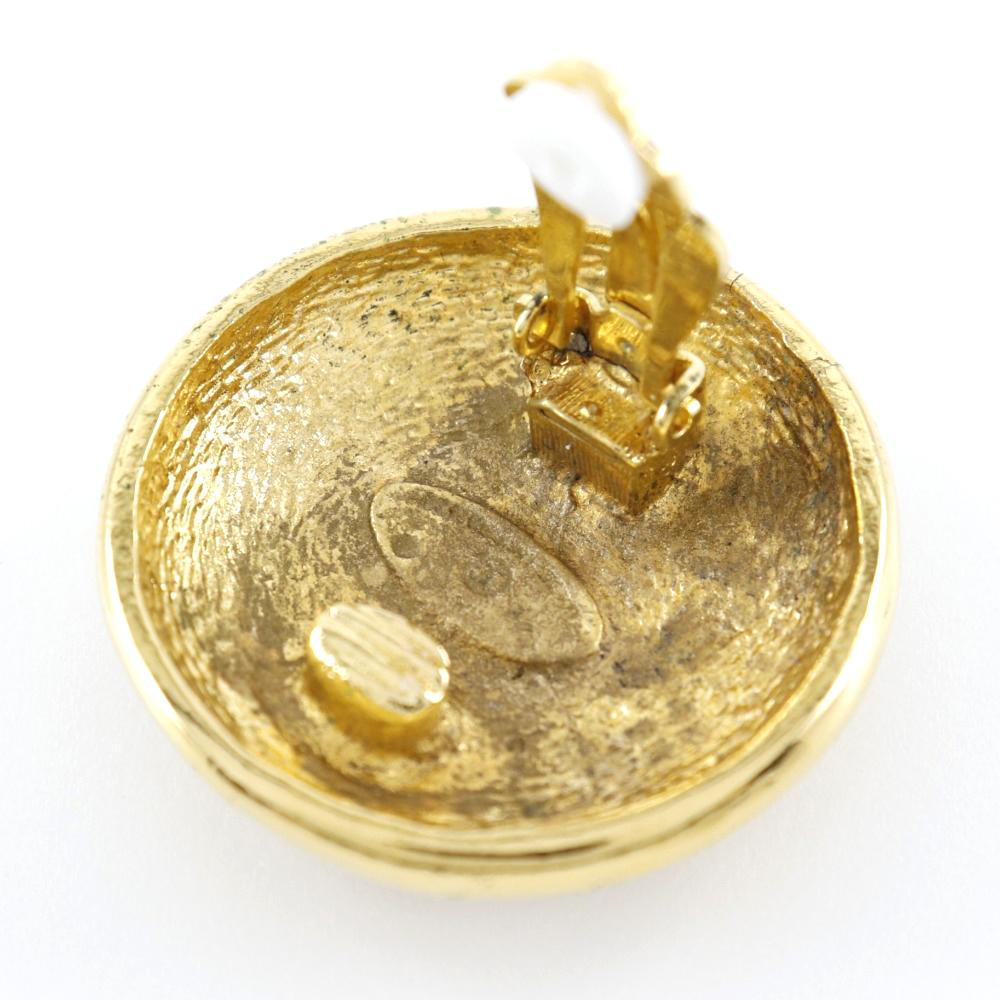 Chanel COCO Mark Earring Plated Gold 30g Women Used