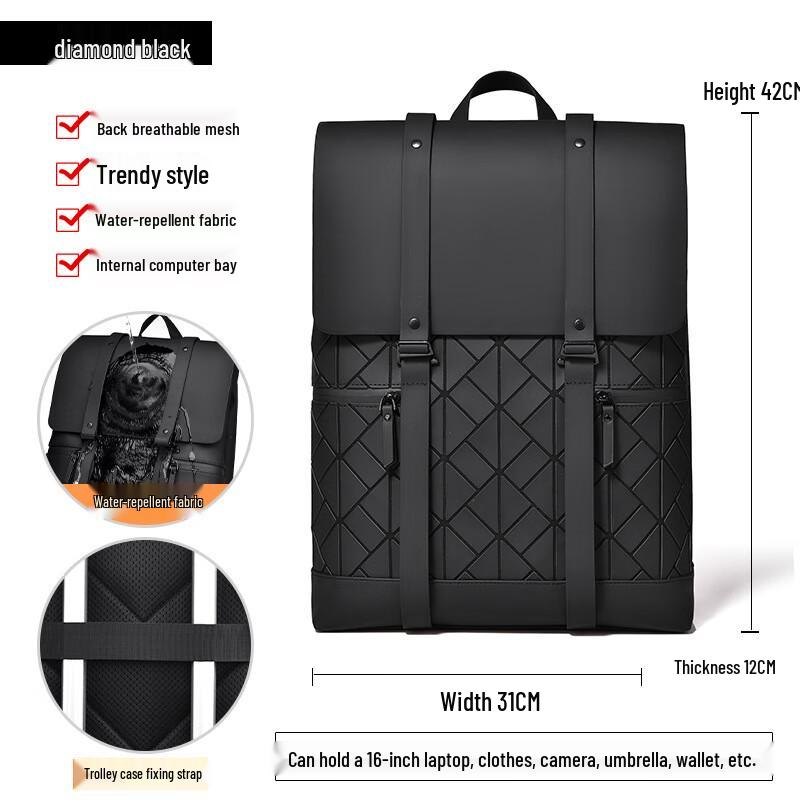 KANDEXS Men s Leather Laptop Backpack One Size