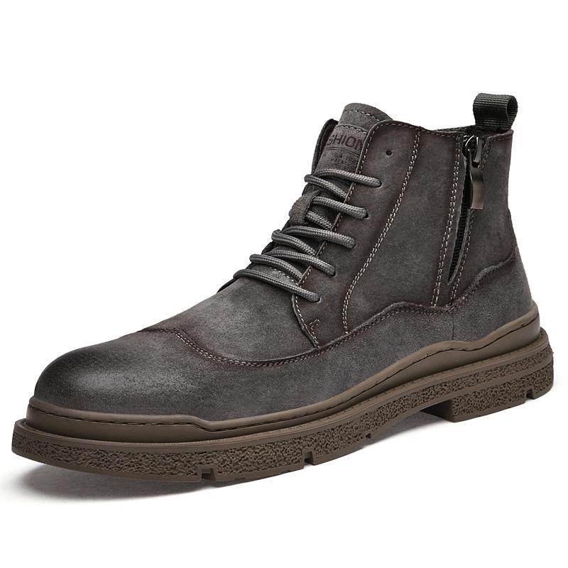 Golden Sapling 2025 New Spring Retro Boots for Man Outdoor Vintage Chunky Flats Male Genuine Leather Lace-up Ankle Boot Shoes