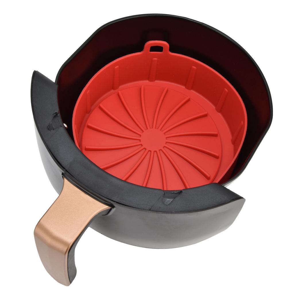 Fryer Silicone Pot Basket Liner Replacement for More Than 7.5in Fryer Accessories Red