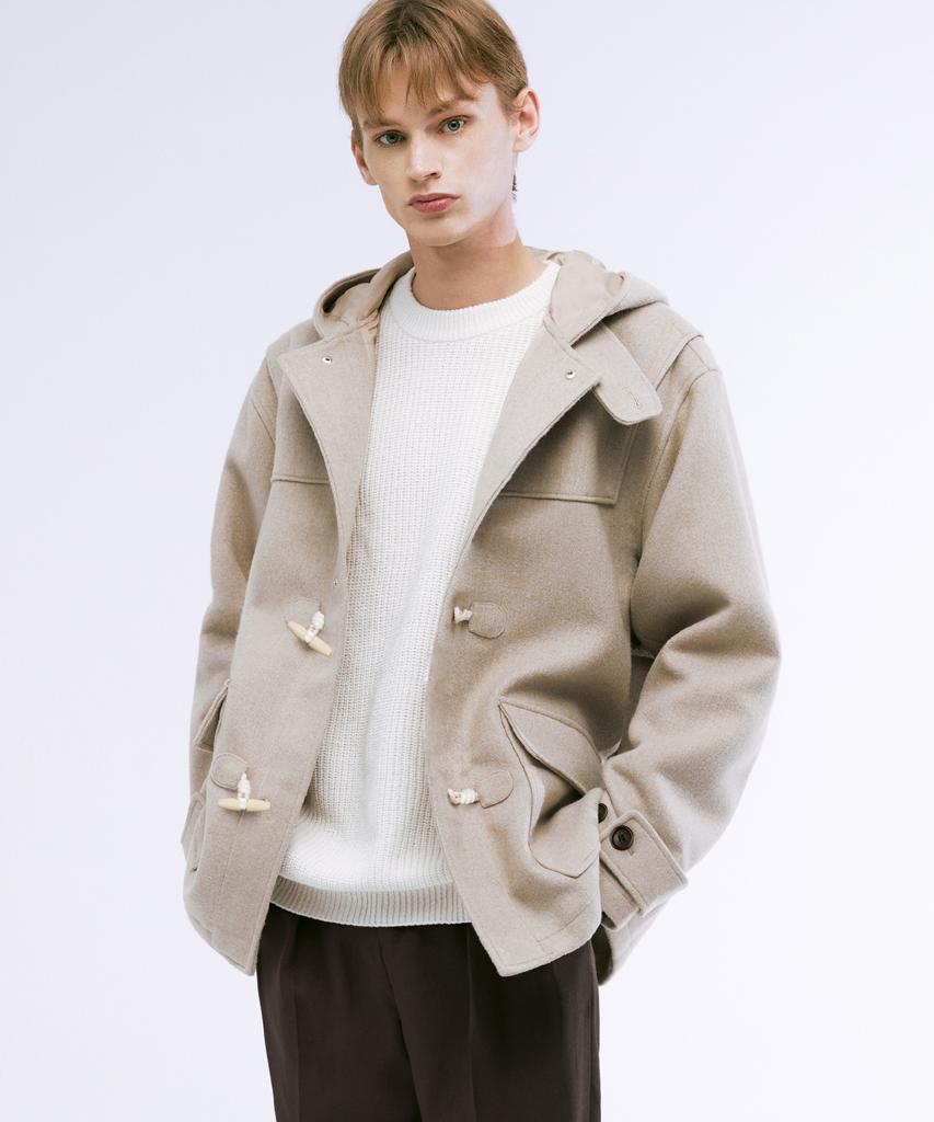 Trillion Unisex Balmacaan Duffle Kort Rock (Beige)