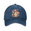 Whimsical Mushrooms Floral Home Decor Art Print Washed Baseball Cap Outdoor For Womens Unisex FeUnisex