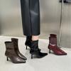 Pointed Boots Short Boots Women's 2025 Autumn and Winter New European and American Short Women's Boots Thin Heel High Heel Boots Design Sense Thin