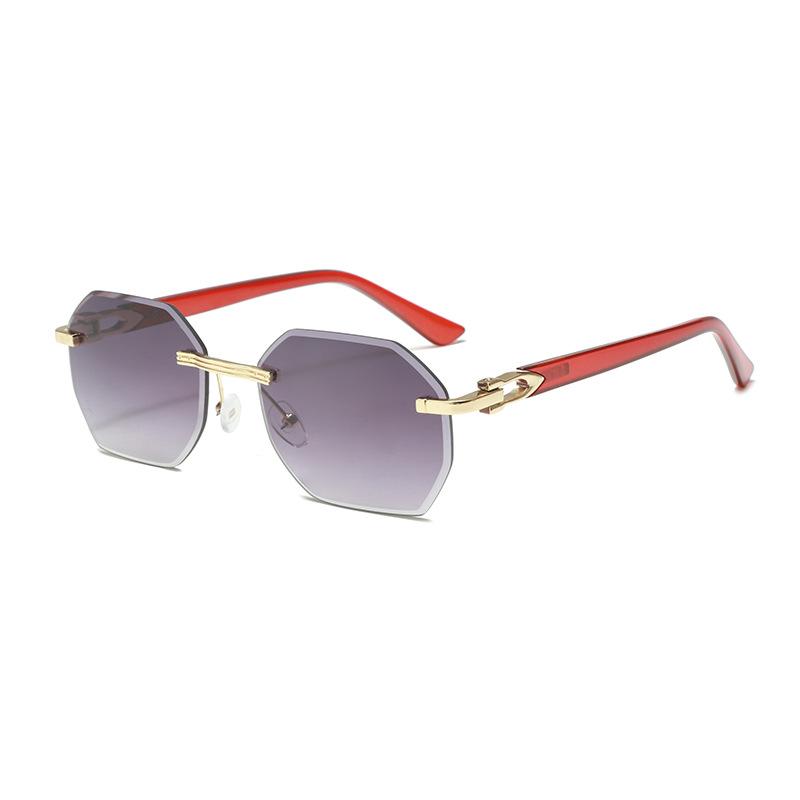 Stylish Trendy Female Male Square Sunglasses Frameless Rectangular Sunglasses Gradient Sun Glassesfor Daily Life MULTI