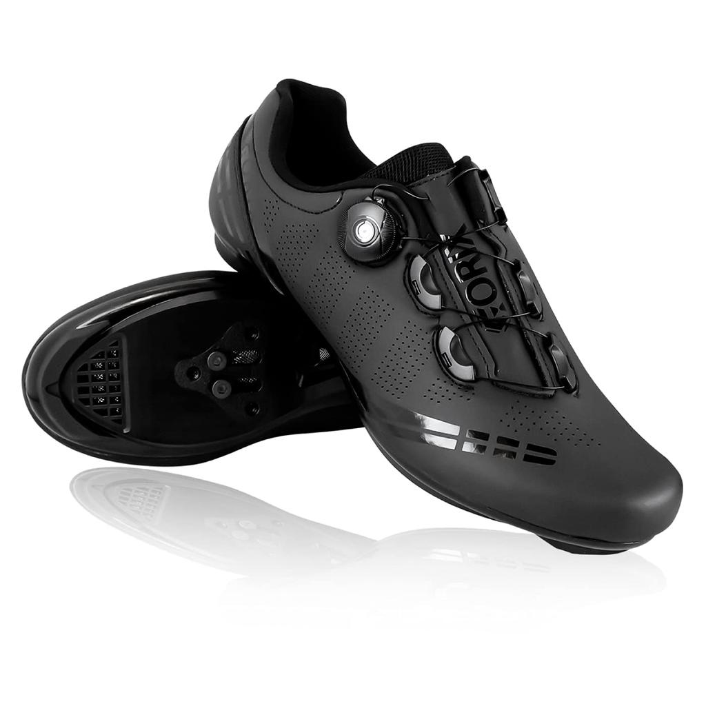 Gorix Men's Cycling Shoes, Road Bike Shoes, Cleat Compatible, Dial Adjustment, Black, Size 27.5-27.8cm (45cm)