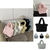 Chic Korean Style Cloud Bag For Girls Fashionable Checkered Handbag In Trendy Colors