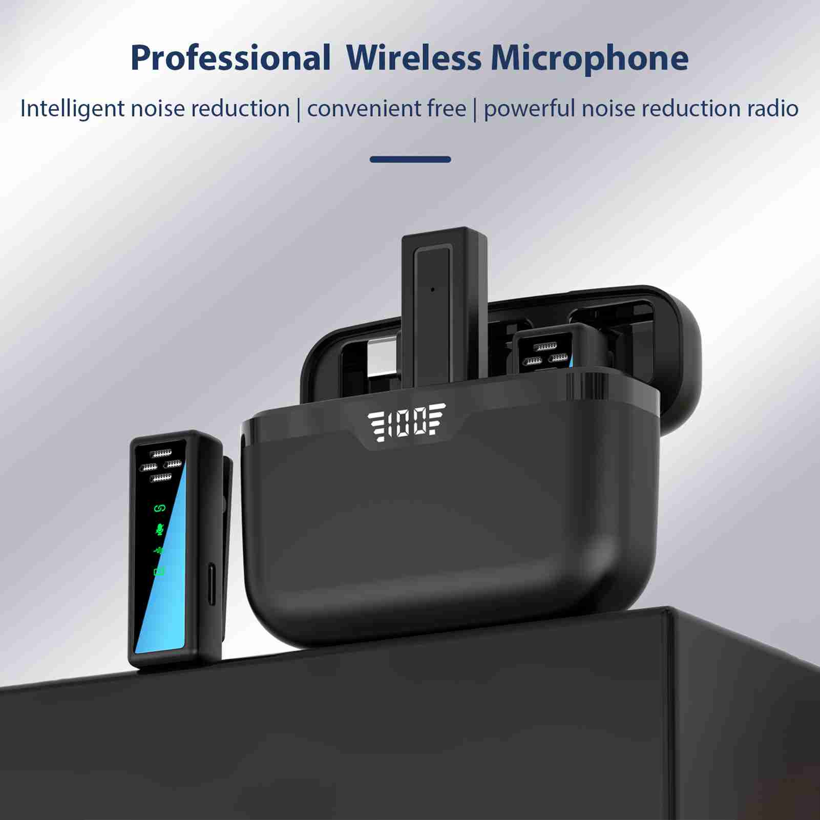 

Микрофон петличный портативный Plug and Play 2.4G беспроводной микрофон с шумоподавлением для телефона с прямой трансляцией White Black