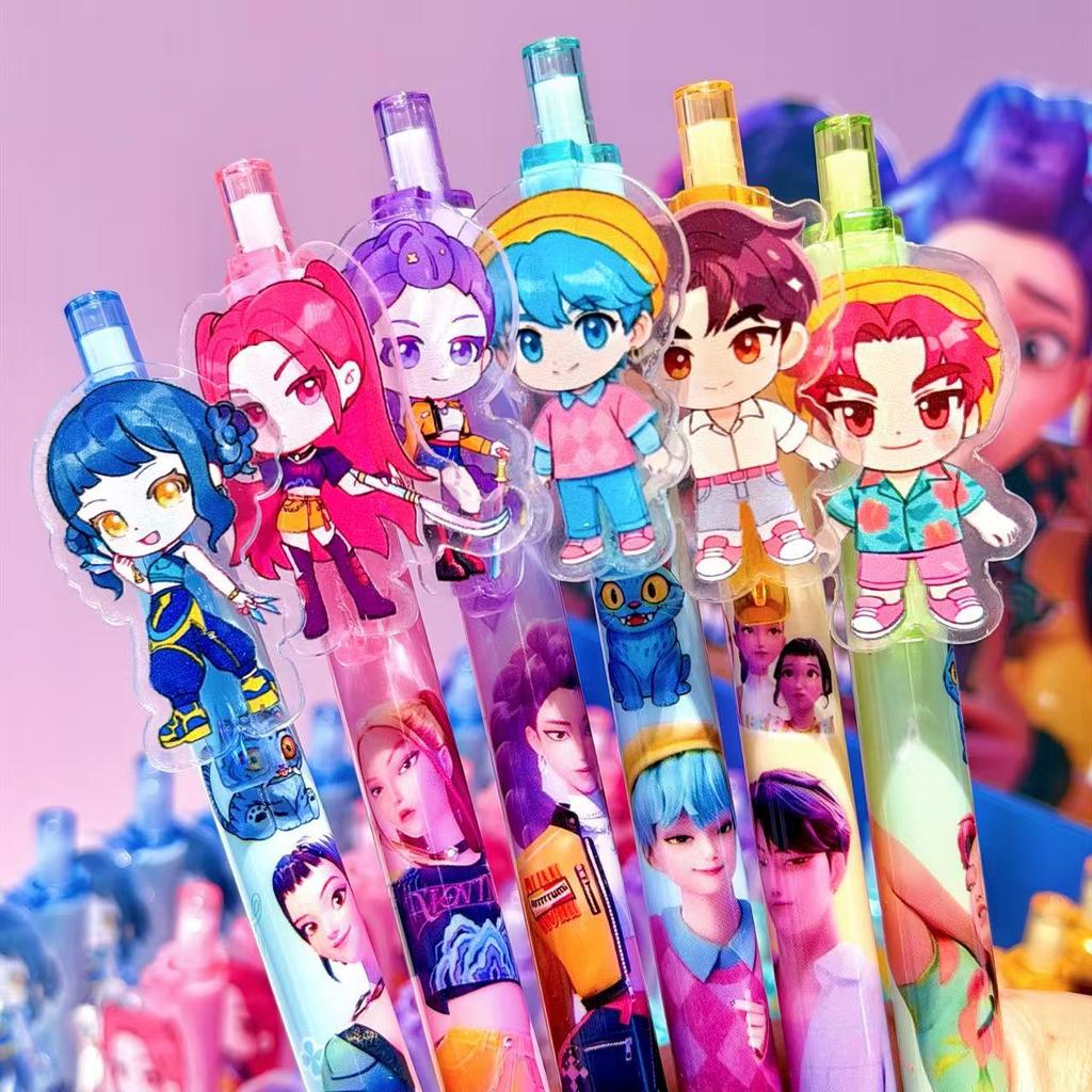 New K-POP Devil Hunter Black 0.5mm gel Pen Acrylic Patch Anime Cute Value Student Stationery Gift