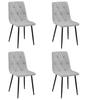LIBRA Chair - Light Gray Fabric / Black Legs X 4