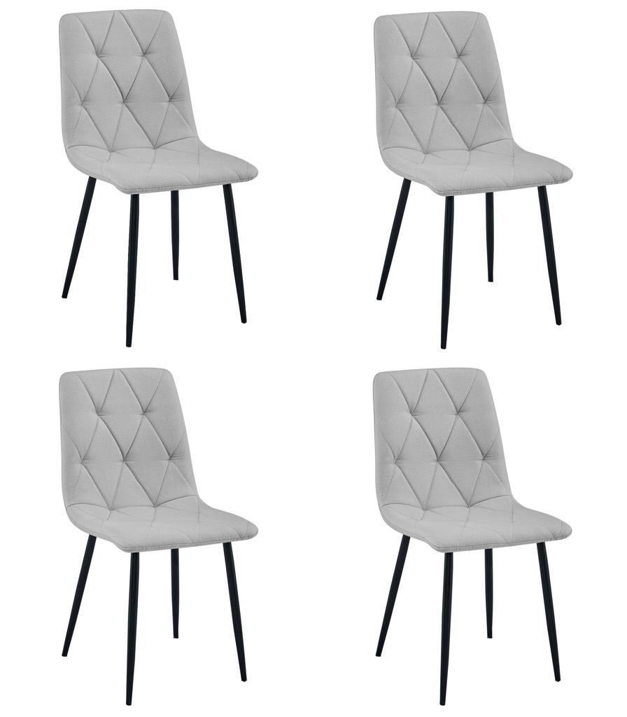 LIBRA Chair - Light Gray Fabric / Black Legs X 4