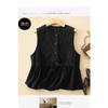 Women S Cotton Ruffled Round Neck Loose Fit Vest Top