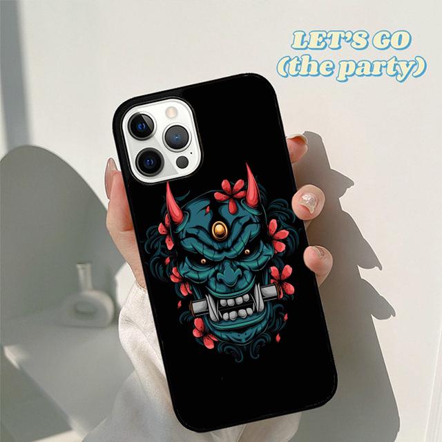 Autumu Japanese samurai oni mask Phone Case Cover for iPhone 16 15 12 mini 11 13 14 Pro Max SE 2020 Apple 6S 7 8 Plus Coque
