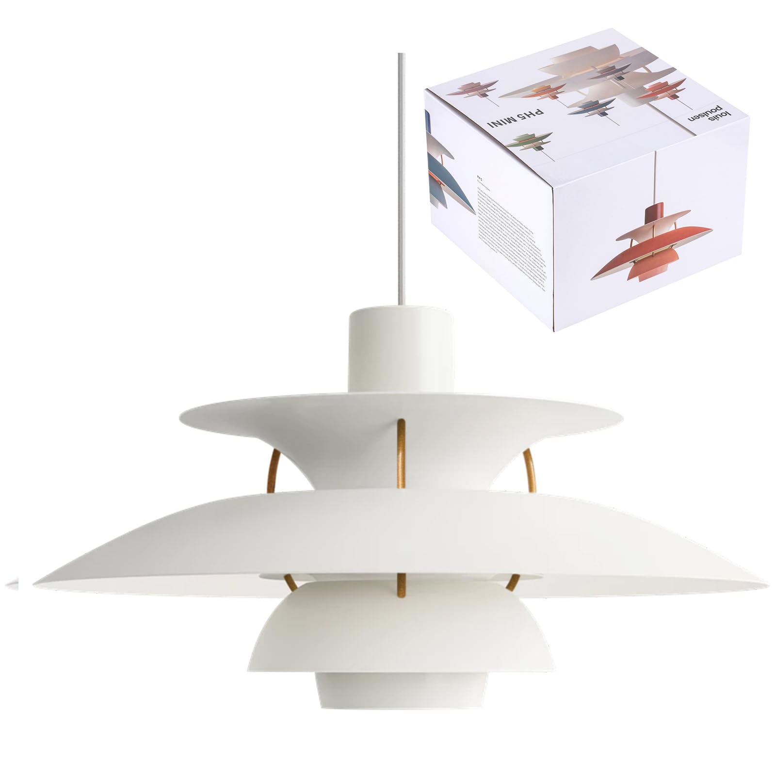 

Oobaa PH5 Chandelier, UFO Chandelier, Nordic Style, E27 Bulb, Aluminum Lamp Cover, 30cm (White)