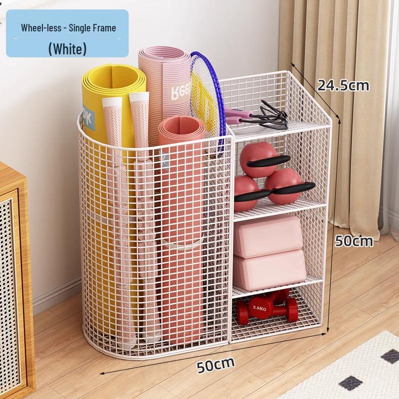Estante de Chão para Armazenamento de Basquete e Prateleira de Brinquedos para Equipamentos Esportivos e Tapetes de Yoga
