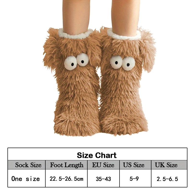 1 pár Vnitřní pantofle Jedna velikost Podkolenky na podlahu Teplé podkolenky do půl lýtka Vtipný protiskluzový design podrážky Fleecová podšívka Vícebarevné