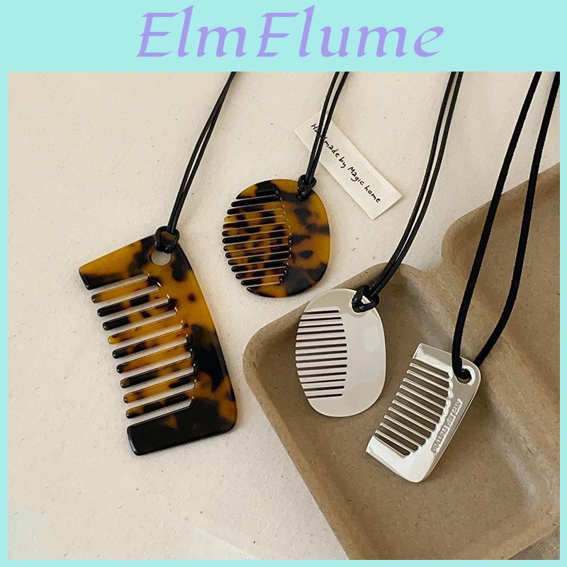 Druck Nische Essig Koreanischer Leopard Kamm Anhänger Schwarzes Seil Halskette Damen Design Pullover Kette Für Mädchen Party Geschenke