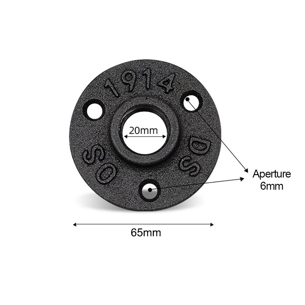 New Painted Floor Flange Black Industrial Vintage style Iron Pipe Flange With Threaded Hole Pipe Fittings Home