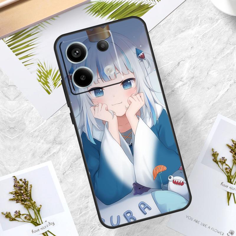 Anime Hololive Gawr Gura Case For Xiaomi Redmi Note 13 14 Pro 12 11 10 15 Pro Plus Redmi 15 10C 12C 13C 14C 15C Cover