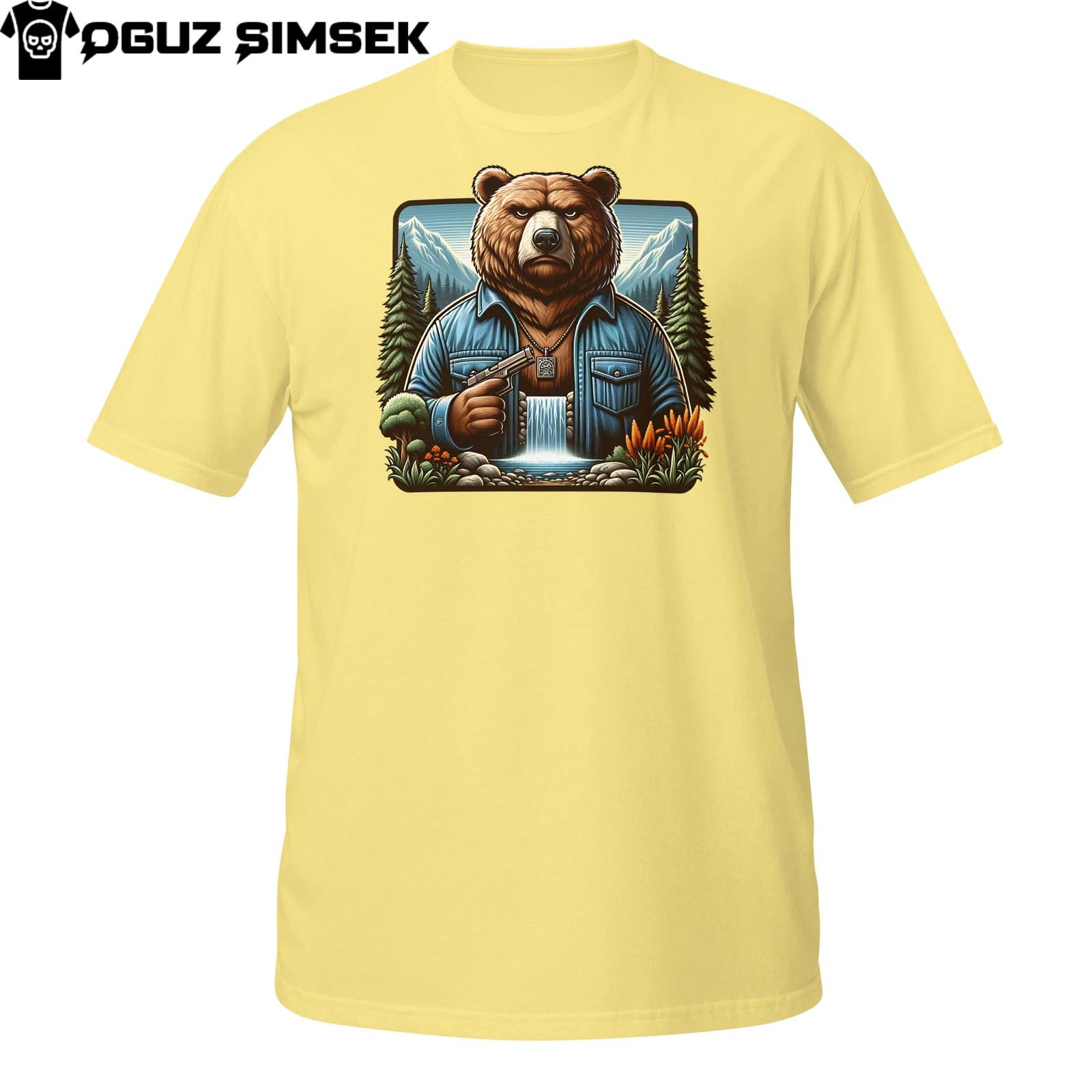Grizzly Bear Waterfall T-Shirt Mens Womens Tees Top | Lumberjack Gangster Animal Forest Tee S