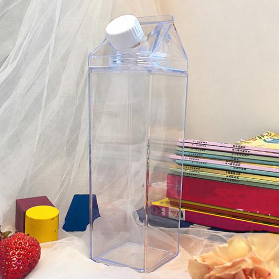 Square Plastic Milk Bottle Leak-Proof Rotating Seal Cap Bottle Coffee And Tea Bottle
