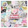 50 Inspirational Spanish Graffiti Stickers Personalized Creative Text Phrases Decorative Mobile Phone Computer Stickers