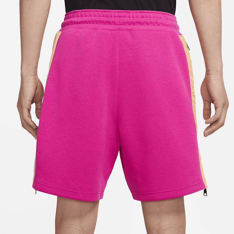 Jordan Side Zipper Logo Patch Lace-Up Mid-Rise Loose Straight Shorts Men Shorts Pink CZ4823-615