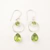 August Peridot Gemstone 925 Sterling Silver Sisters Day Dangling Hook Earrings EE-140-17