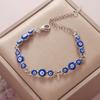 Fashionable Simple Rhinestone Evil Eye Four Leaf Clover Bracelet for Women