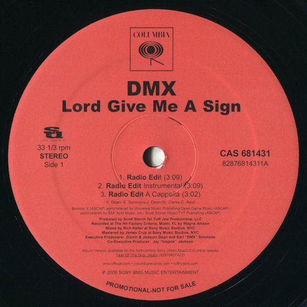 

12inch Record DMX - Lord Give Me A Sign CAS681431 COLUMBIA 2006 US Rap & Hip-Hop/R&B Used