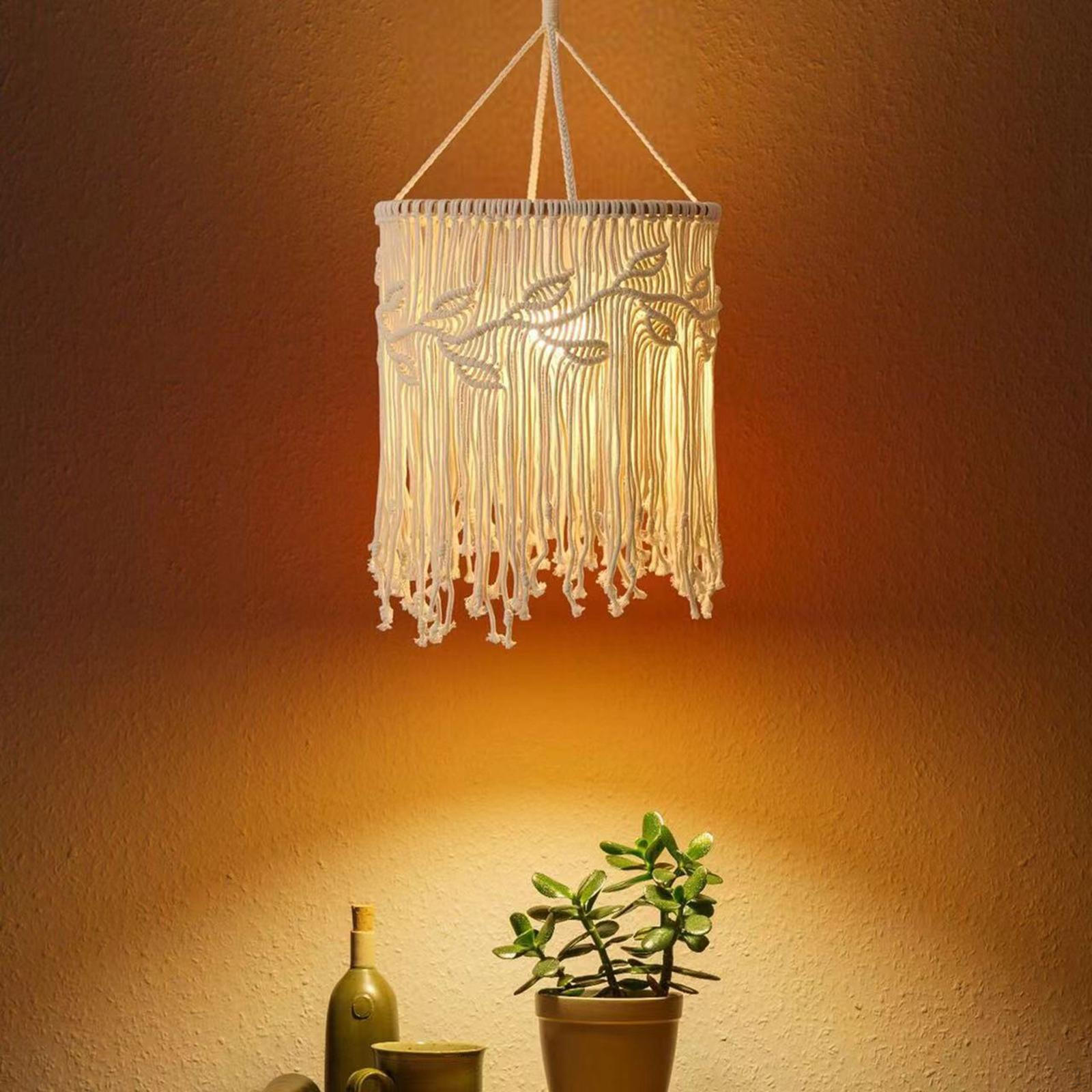 

Богемный плетеный подвесной абажур для лампы в фермерском стиле, декор ручной работы для спальни, гостиной и 65cmx30cm