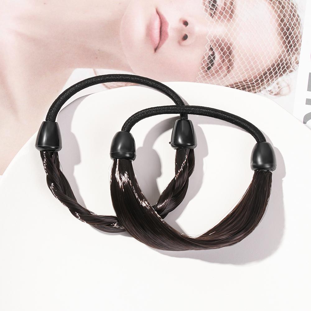 Dámské módní vícebarevné paruky s elastickým páskem, pokrývky hlavy, lano na vlasy, kroužek na vlasy