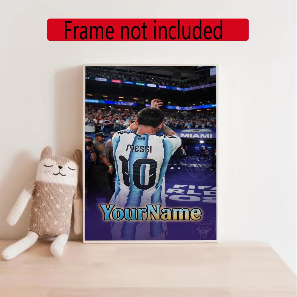 Messi Customize Your Name Diamond Painting Round Diamond Diy Frameless Holiday Artwork Suitable For Home Office Wall Decoration