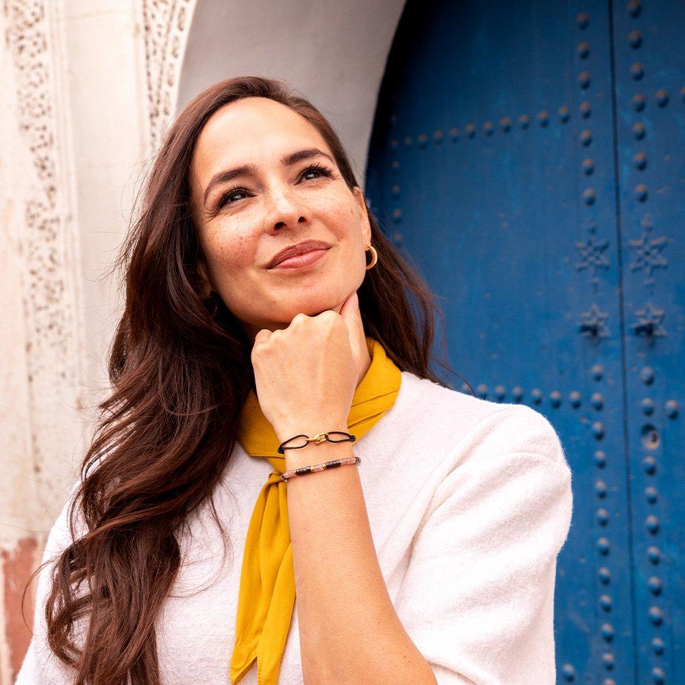 (Women's) Pig & Hen Mia Bracelet - Black X Gold