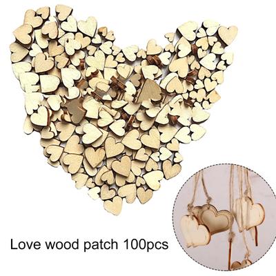 Beautiful Wood Chips Anti-deformed Decoration Lightweight Small Wooden Heart Ornaments