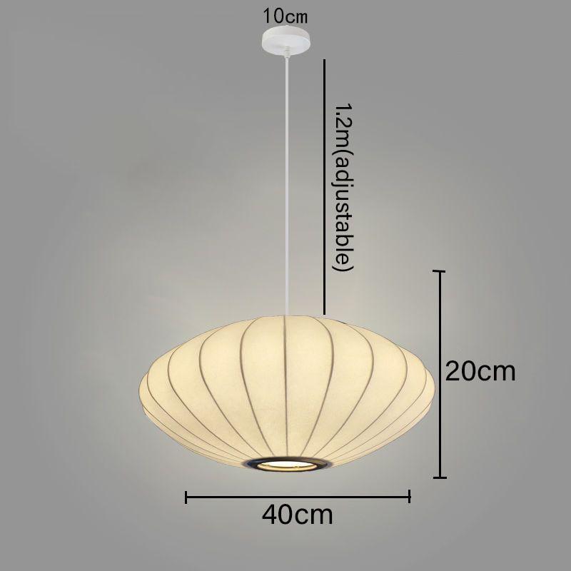 Modern Simple Led Lantern Pendant Light Restaurant Japanese Style Hanging Lights Teahouse Dining Room Fabric Droplights