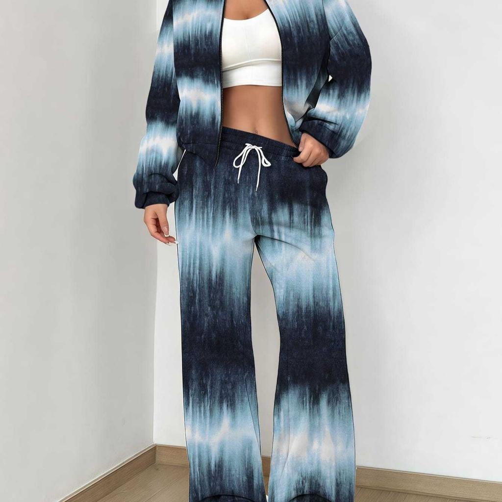 Retro Diamond Print Set for Women's Vintage In the New European and American Women's Outfit for Autumn and Winter