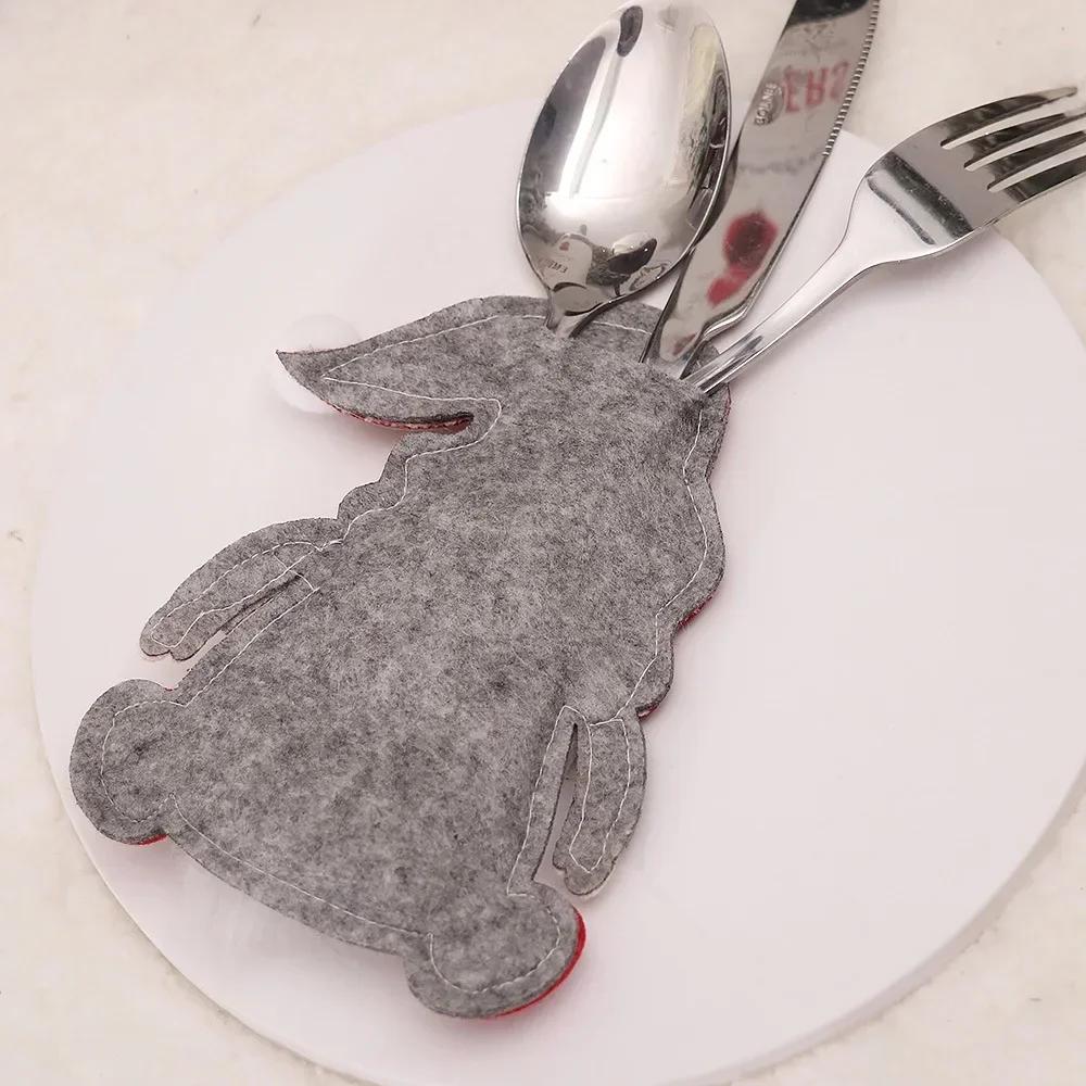 New Christmas Cutlery Holder Knife Fork Bags Claus Xmas Old Man Tableware Holders Party Dinner Table Decoration Supplies